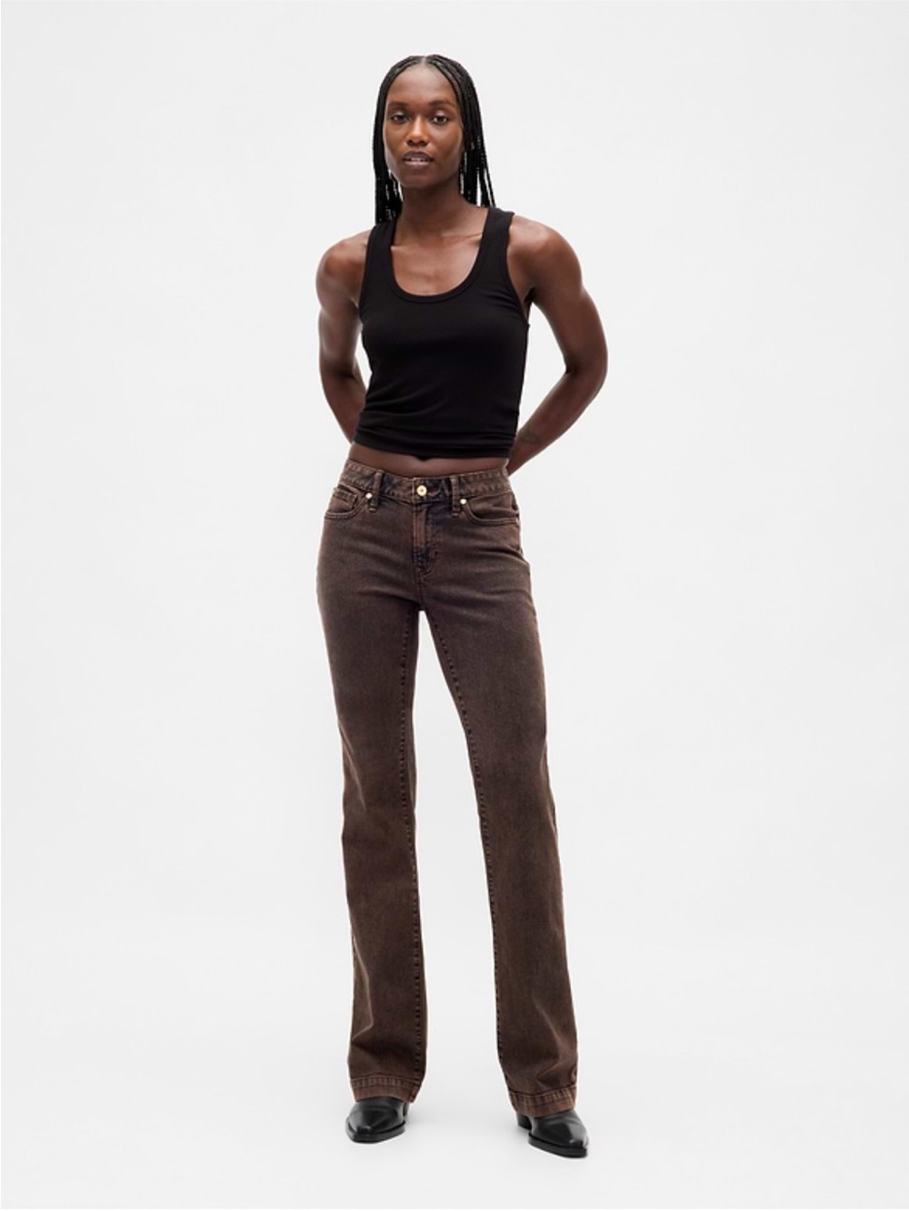 NWT GAP low rise long & lean jeans in dark brown
